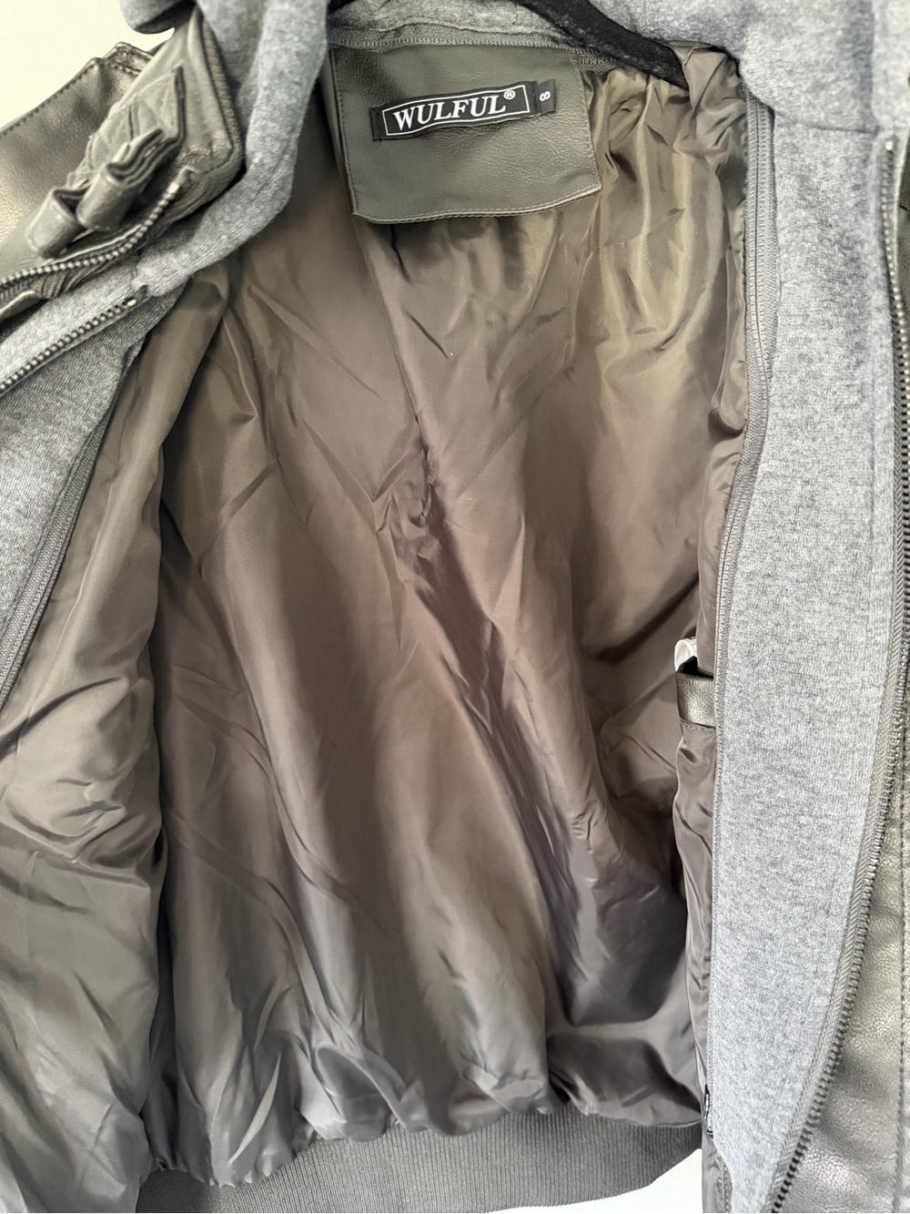 WULFUL Men’s Faux Leather Bomber Jacket. Size S. NWT. - Picture 5 of 5